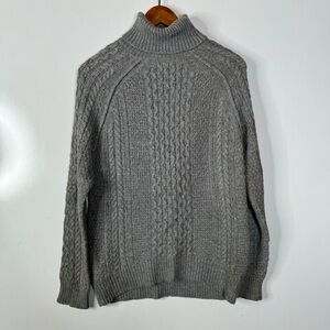 Vince Gray Cableknit Turtleneck Sweater Size Small